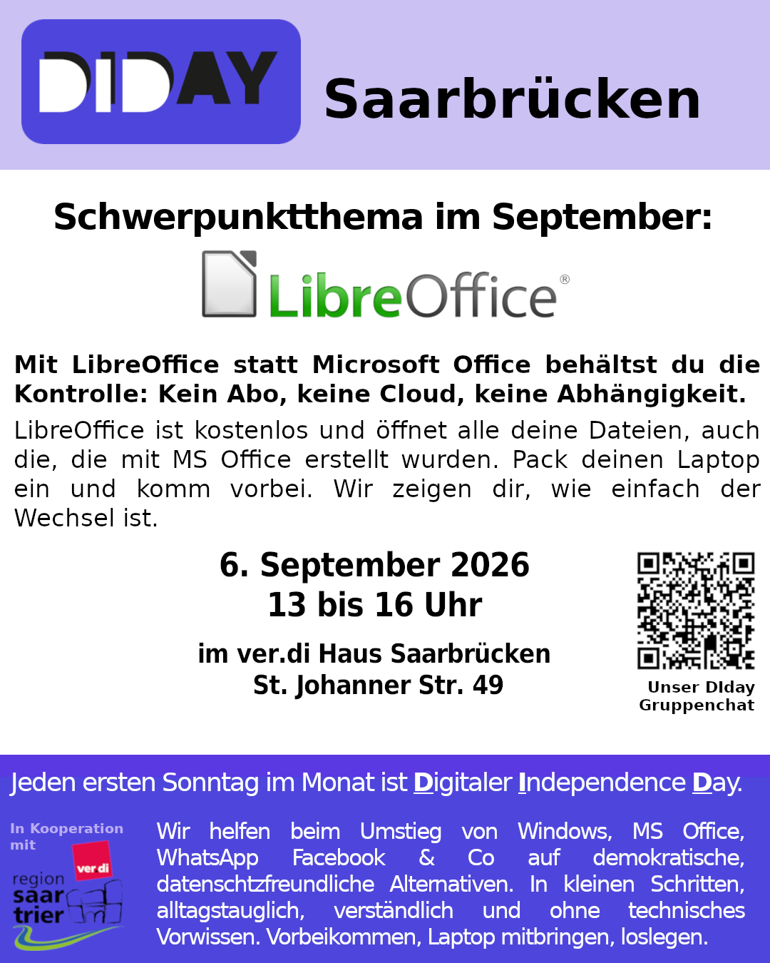 Veranstaltung 2026-09-06 LibreOffice Plakat